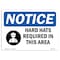 Signmission OSHA Sign, Hard Hats Required In Area, 10in X 7in Rigid Plastic, 10" W, 7" H, Landscape OS-NS-P-710-L-15791 - alternate 1